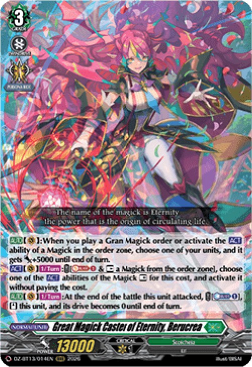 Cardfight!! Vanguard DZ-BT13 Great Magick Caster of Eternity, Berucrea [D-F