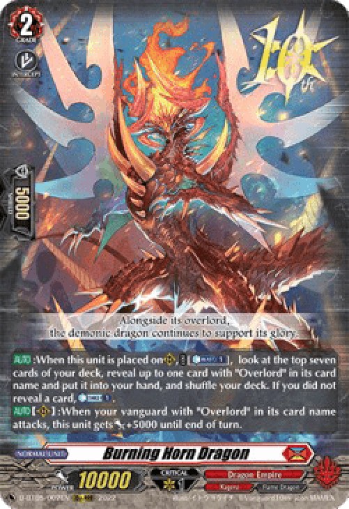 Cardfight!! Vanguard D-BT05 Burning Horn Dragon [D Format] (V.1 - Triple Ra