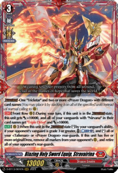Cardfight!! Vanguard D-BT13 Blazing Holy Sword Equip, Stravairina [D-Format