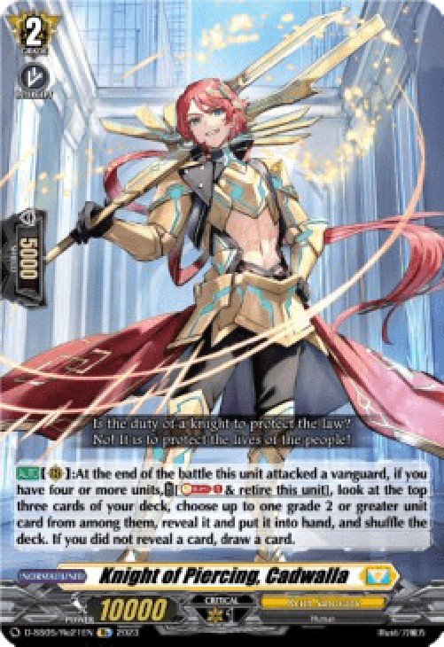 Cardfight!! Vanguard D-SS05 Knight of Piercing, Cadwalla [D Format]