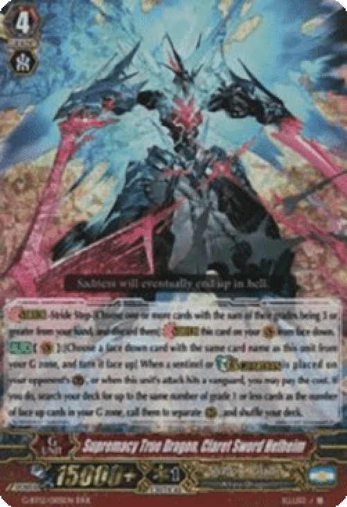 Cardfight!! Vanguard G-BT12 Supremacy True Dragon, Claret Sword Helheim [G 