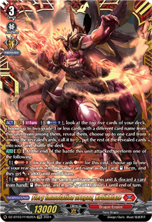 Cardfight!! Vanguard DZ-BT03 Fiery Immolation Dragon, Kotihblaze [D-Format]