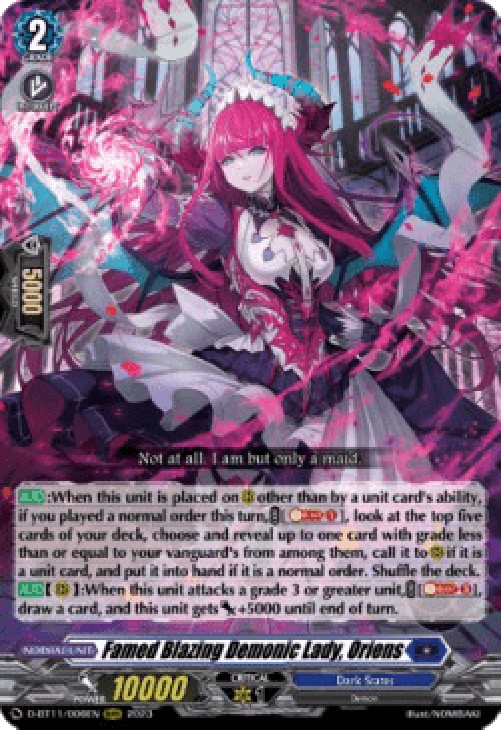 Cardfight!! Vanguard D-BT11 Famed Blazing Demonic Lady, Oriens [D-Format] (