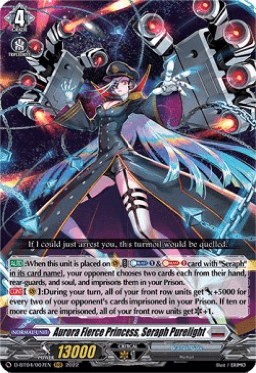 Cardfight!! Vanguard D-BT04 Aurora Fierce Princess, Seraph Purelight [D For