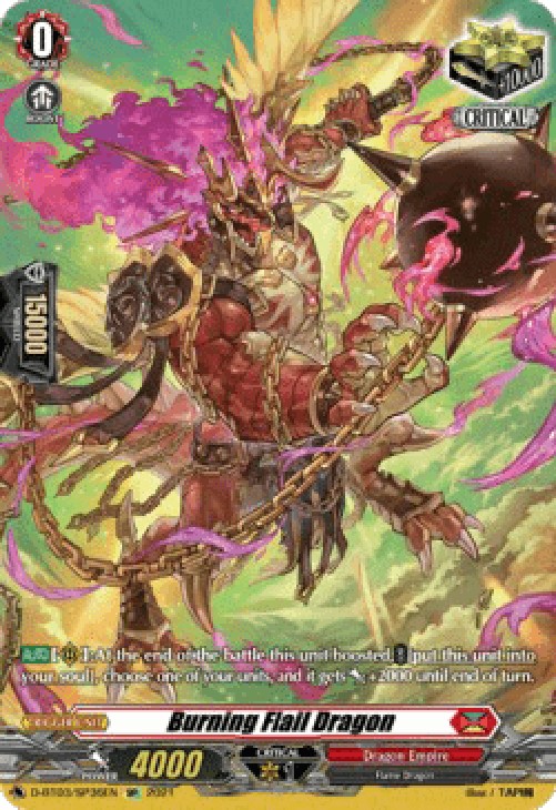 Cardfight!! Vanguard D-BT03 Burning Flail Dragon [D Format] (V.2 - Special 