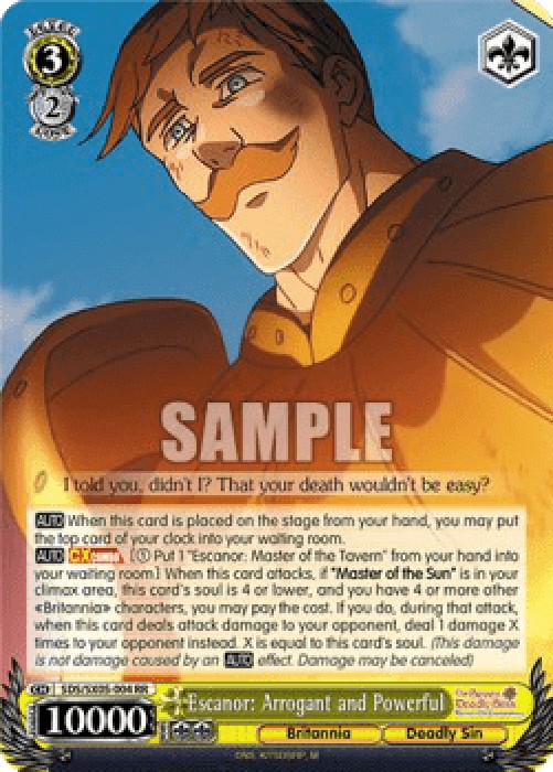 Weiss Schwarz SDS/SX05 Escanor: Arrogant and Powerful (V.1 - Double Rare)