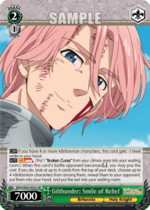 Weiss Schwarz SDS/SX03 Gilthunder: Smile of Relief (V.2 - Super Rare)