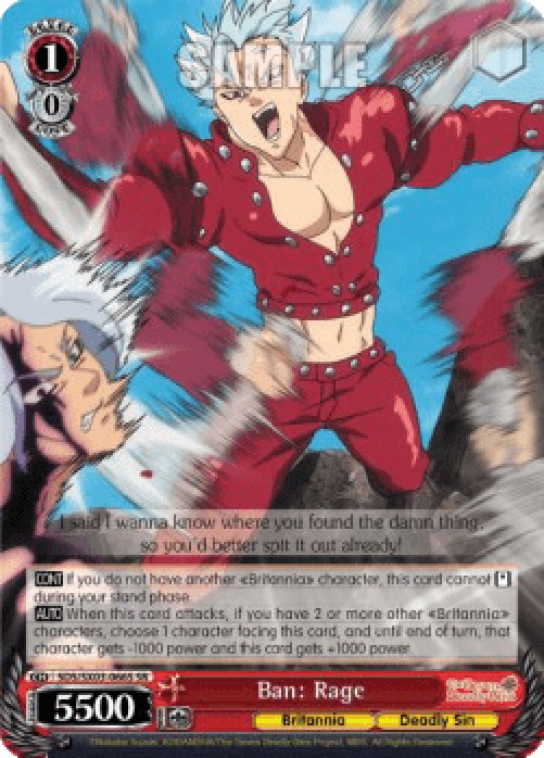Weiss Schwarz SDS/SX03 Ban: Rage (V.2 - Super Rare)