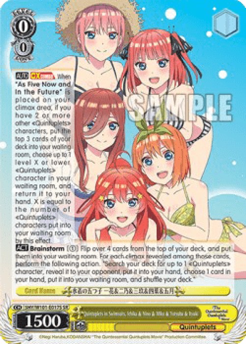 Weiss Schwarz 5HY/W101 Quintuplets in Swimsuits, Ichika & Nino & Miku & Yot