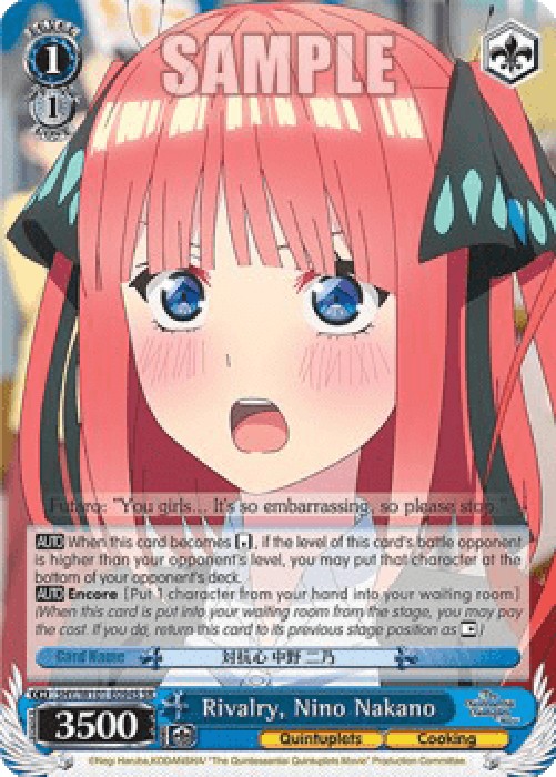 Weiss Schwarz 5HY/W101 Rivalry, Nino Nakano (V.2 - Super Rare)