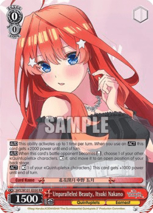 Weiss Schwarz 5HY/W101 Unparalleled Beauty, Itsuki Nakano (V.1 - Double Rar