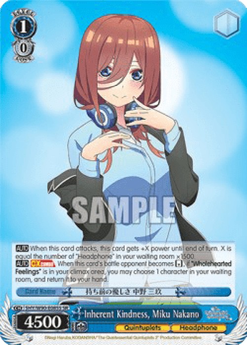 Weiss Schwarz 5HY/W90 Inherent Kindness, Miku Nakano (V.2 - Super Rare)