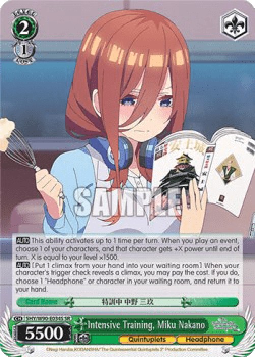 Weiss Schwarz 5HY/W90 Intensive Training, Miku Nakano (V.2 - Super Rare)
