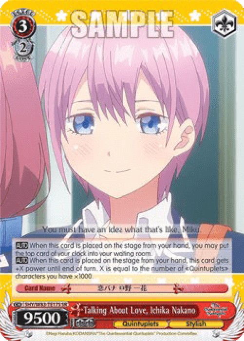 Weiss Schwarz 5HY/W83 Talking About Love, Ichika Nakano (V.2 - Super Rare)
