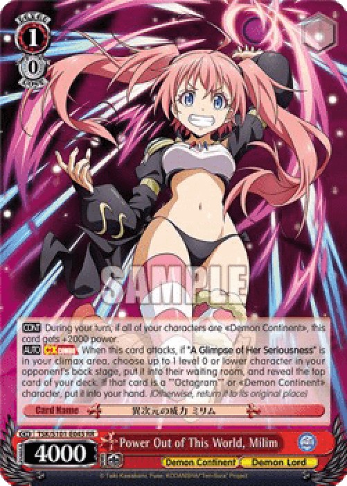 Weiss Schwarz TSK/S101 Power Out of This World, Milim (V.1 - Double Rare)