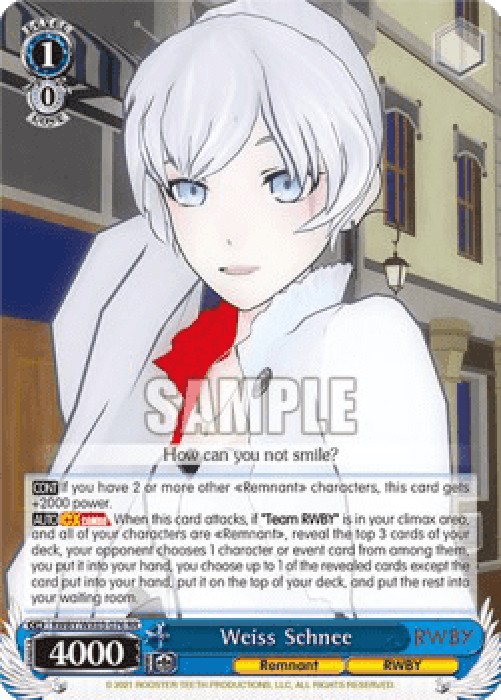 Weiss Schwarz RWBY/WX03 Weiss Schnee (V.1 - Double Rare)