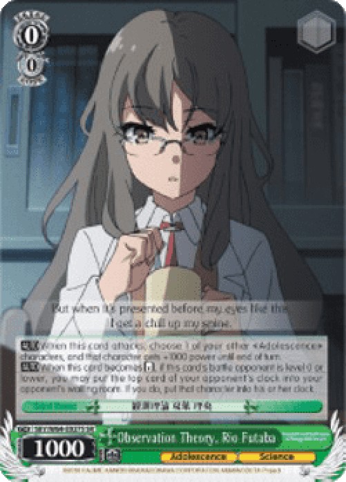 Weiss Schwarz SBY/W64 Observation Theory, Rio Futaba (V.2 - Super Rare)
