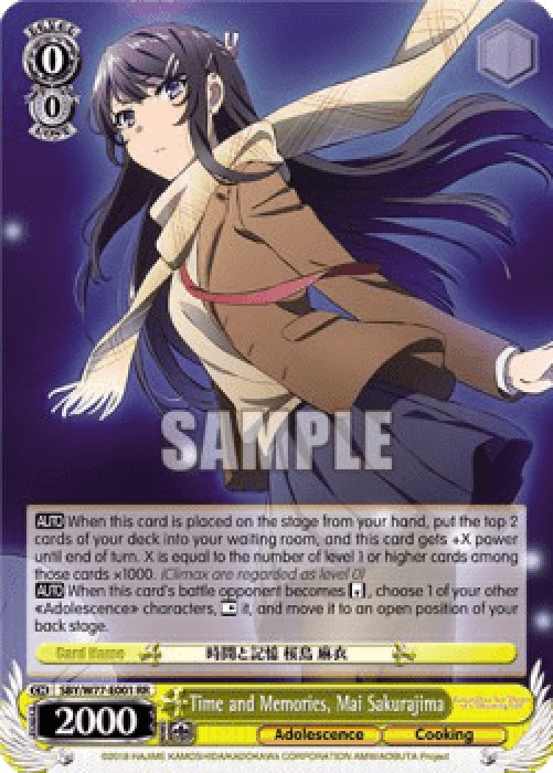 Weiss Schwarz SBY/W77 Time and Memories, Mai Sakurajima (V.1 - Double Rare)