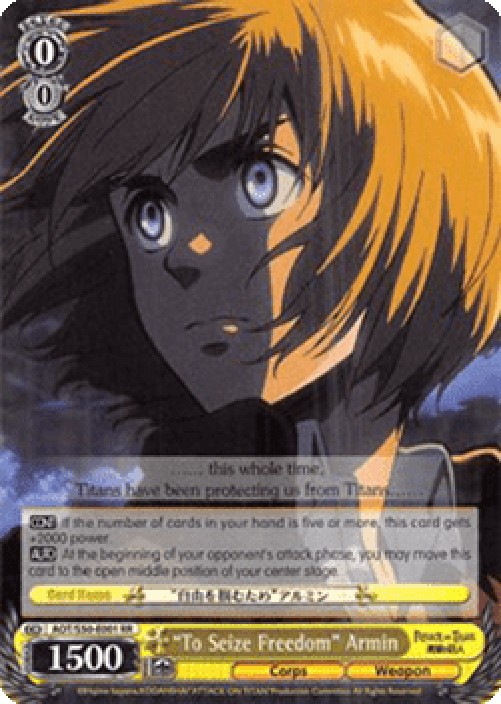 Weiss Schwarz AOT/S50 "To Seize Freedom" Armin (V.1 - Double Rare)