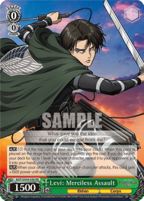 Weiss Schwarz AOT/SX04 Levi: Merciless Assault (V.1 - Double Rare)