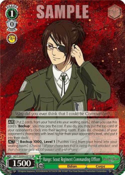 Weiss Schwarz AOT/SX04 Hange: Scout Regiment Commanding Officer (V.2 - Supe