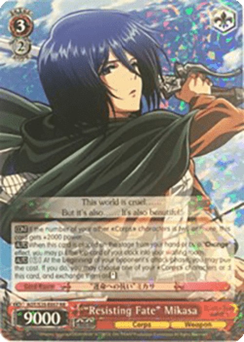 Weiss Schwarz AOT/S35 "Resisting Fate" Mikasa (V.1 - Double Rare)