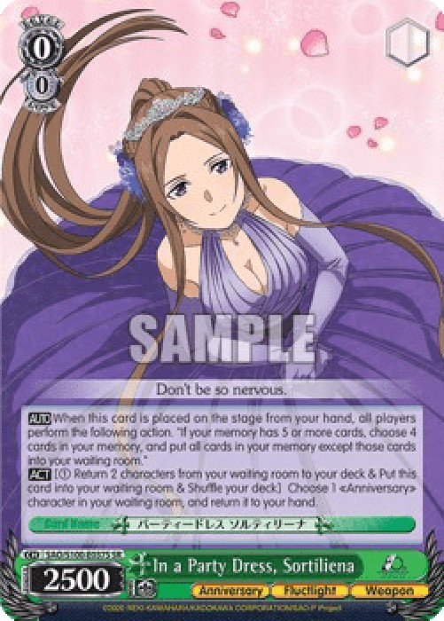 Weiss Schwarz SAO/S100 In a Party Dress, Sortiliena (V.2 - Super Rare)