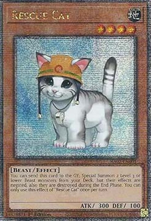Yu-Gi-Oh! RA02 Rescue Cat (V.9 - Quarter Century Secret Rare)