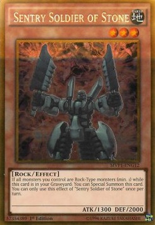 Yu-Gi-Oh! MVP1 Sentry Soldier of Stone (V.2 - Gold Rare)