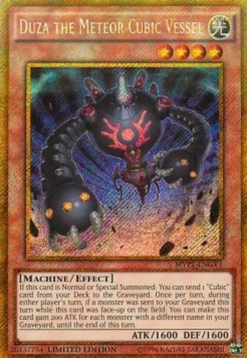 Yu-Gi-Oh! MVP1 Duza the Meteor Cubic Vessel (V.1 - Gold Secret Rare)