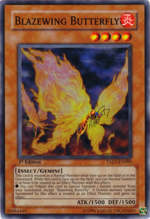 Yu-Gi-Oh! TAEV Blazewing Butterfly (V.1 - Super Rare)