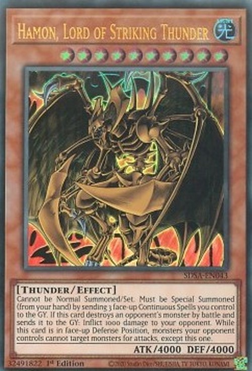 Yu-Gi-Oh! SDSA Hamon, Lord of Striking Thunder