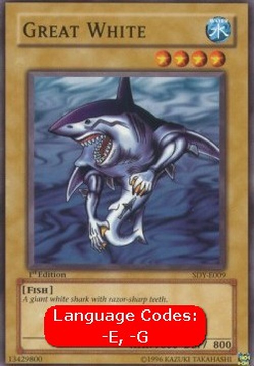 Yu-Gi-Oh! SDY Great White (V.1 - Common)