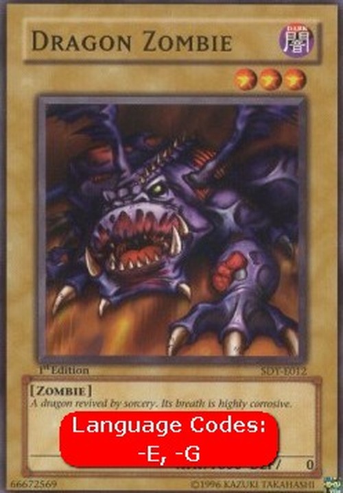 Yu-Gi-Oh! SDY Dragon Zombie (V.1 - Common)
