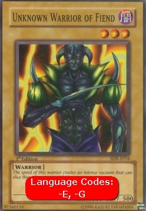 Yu-Gi-Oh! SDK Unknown Warrior of Fiend (V.1 - Common)