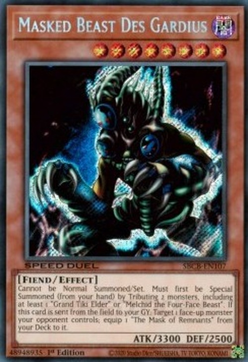 Yu-Gi-Oh! SBCB Masked Beast Des Gardius (V.2 - Secret Rare)