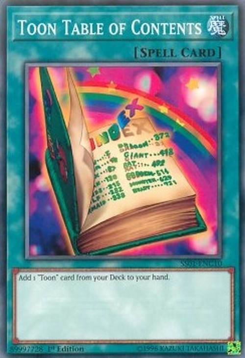 Yu-Gi-Oh! SS01 Toon Table of Contents