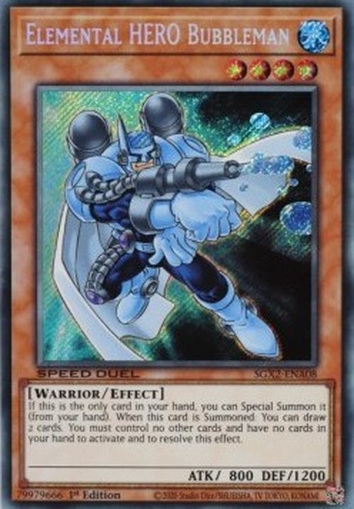 Yu-Gi-Oh! SGX2 Elemental HERO Bubbleman (V.2 - Secret Rare)