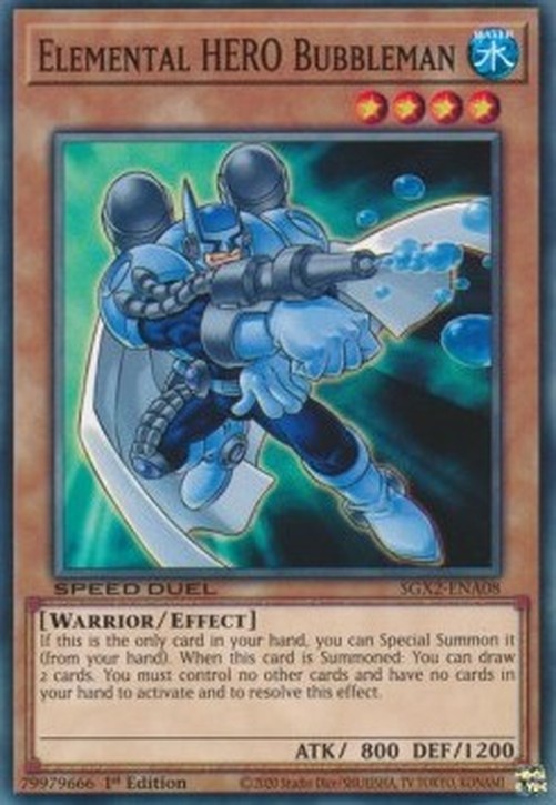 Yu-Gi-Oh! SGX2 Elemental HERO Bubbleman (V.1 - Common)