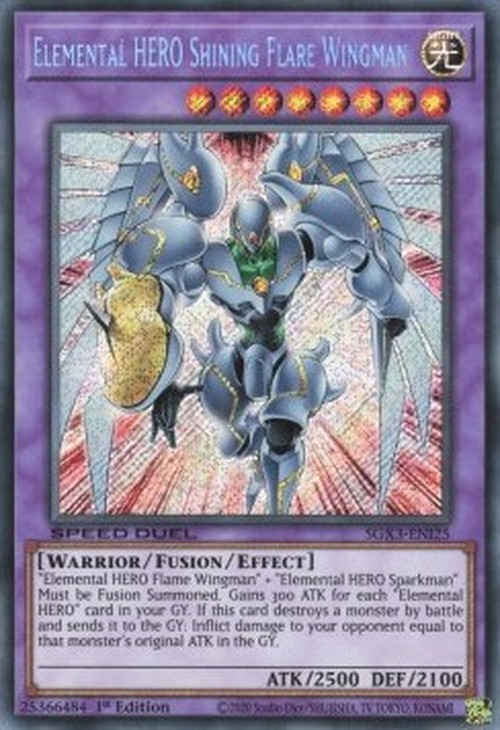 Yu-Gi-Oh! SGX3 Elemental HERO Shining Flare Wingman (V.2 - Secret Rare)