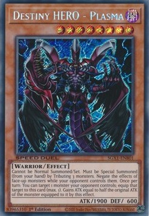 Yu-Gi-Oh! SGX1 Destiny HERO - Plasma (V.2 - Secret Rare)