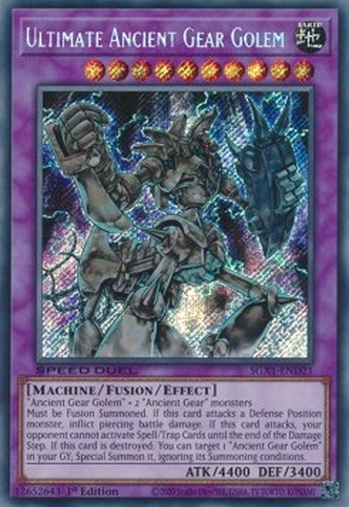 Yu-Gi-Oh! SGX1 Ultimate Ancient Gear Golem (V.2 - Secret Rare)