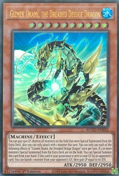 Yu-Gi-Oh! ROTD Gizmek Okami, the Dreaded Deluge Dragon