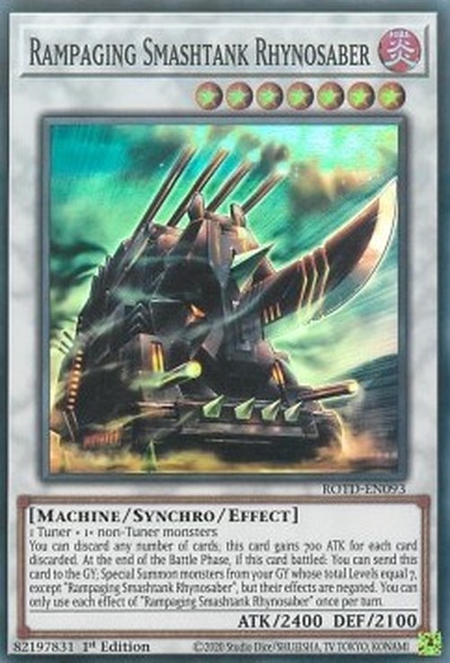 Yu-Gi-Oh! ROTD Rampaging Smashtank Rhynosaber