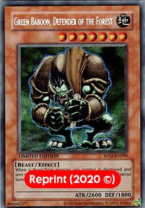 Yu-Gi-Oh! RP02 Green Baboon, Defender of the Forest (V.2 - Secret Rare)