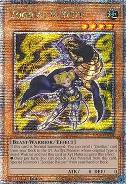Yu-Gi-Oh! RA04 Zoodiac Ratpier (V.2 - Quarter Century Secret Rare)