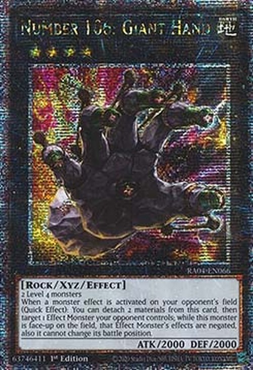 Yu-Gi-Oh! RA04 Number 106: Giant Hand (V.5 - Quarter Century Secret Rare)