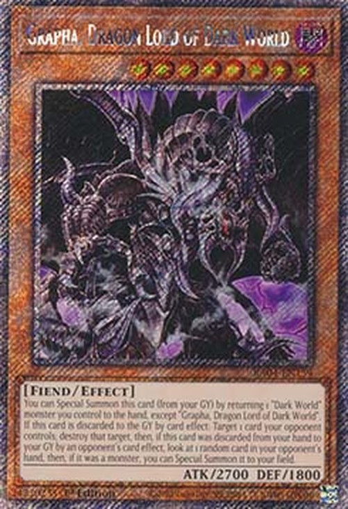 Yu-Gi-Oh! RA04 Grapha, Dragon Lord of Dark World (V.1 - Platinum Secret Rar