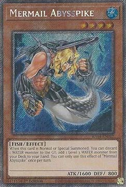Yu-Gi-Oh! RA04 Mermail Abysspike (V.4 - Platinum Secret Rare)