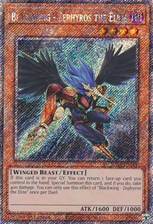 Yu-Gi-Oh! RA04 Blackwing - Zephyros the Elite (V.1 - Platinum Secret Rare)